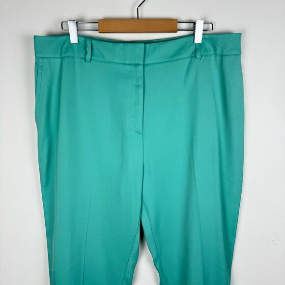 Reiss Ember High-Rise Slim Straight Leg Trouser Pants Size 14 Teal Blue Green - Picture 9 of 11